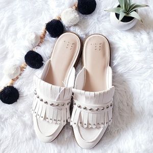 New White A New Day Karoline Fringe Mule Loafer
